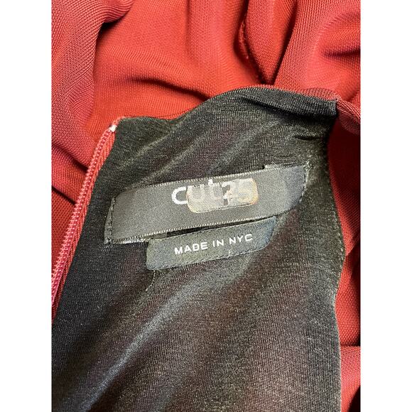 CUT25 Diamond Cutout Keyhole Halter Neck Bodycon Sheath Dress Red Size 2 - Picture 9 of 12